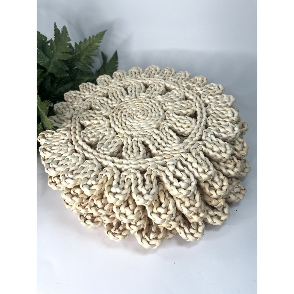 Flower Style Natural maize Placemat, Bohemian Natural Placemats Lot Of 6